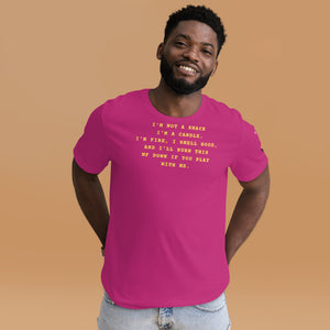 I'm not a snack I'm a candle Unisex t-shirt